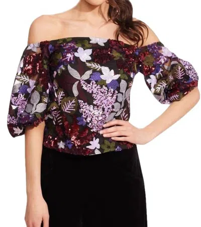 Shop Eva Franco Laken Top In Tempest Bloom In Black