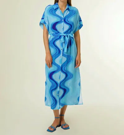 Shop Frnch Edwige Dress In Blue Swirl