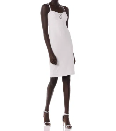 Shop Bebe Women Illusions Bodycon Fit Spaghetti Strap Pencil Sheath Dress Ivory White