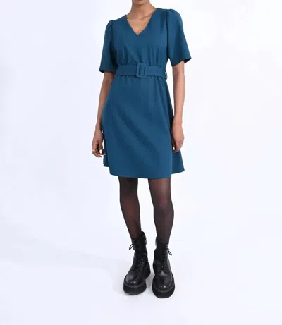 Shop Molly Bracken Belted Dress In Duck Blue