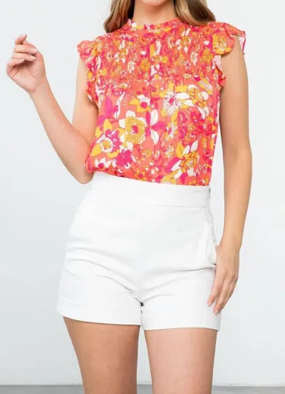 Shop Thml Smocked Yoke Floral Top In Pink Multi