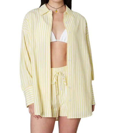Shop Nia Tony Oversized Shirt In Limoncello In Yellow