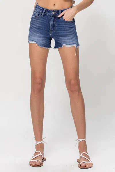 Shop Flying Monkey Mid Rise Stretch Shorts In Charming In Blue