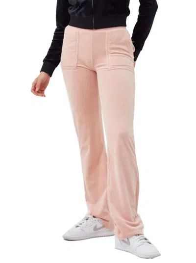 Shop Juicy Couture Velour Del Rey Pant In Silver Pink