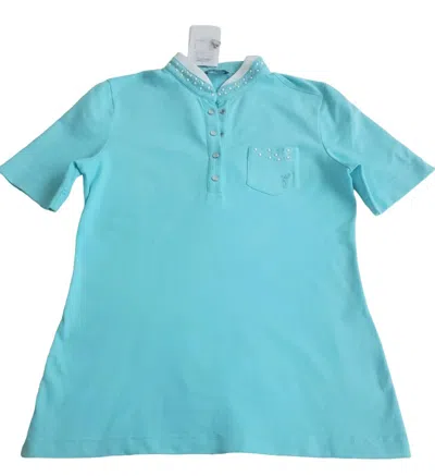Shop Golfino Women's Holiday Dream Polo In Aqua Blue
