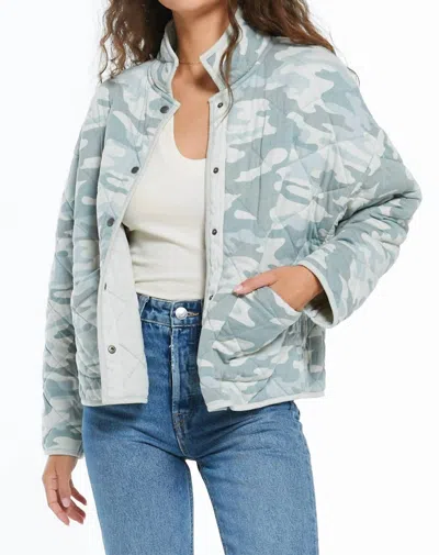 Shop Z Supply Mya Camo Quilted Jacket In Dusty Sage In Blue