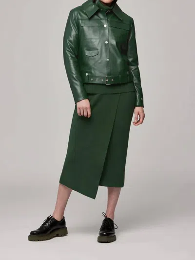 Shop Soia & Kyo Rowen Leather Jacket In Juniper In Green