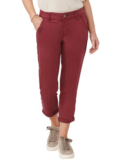 Shop Democracy Grape Wine High Rise Trouser In Burgundy In Red