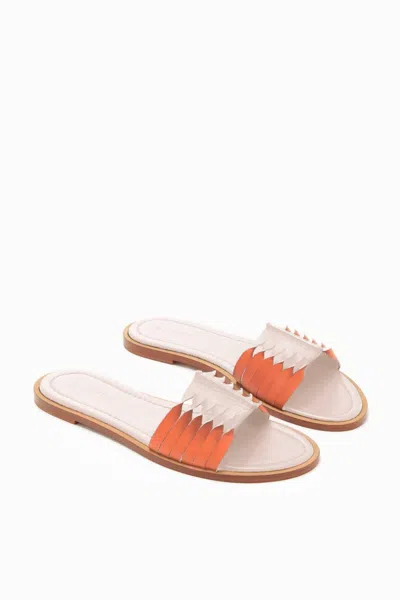 Shop Ulla Johnson Women's Ameya Twisted Contrast Slide Sandal In Cherry Blossom In Orange