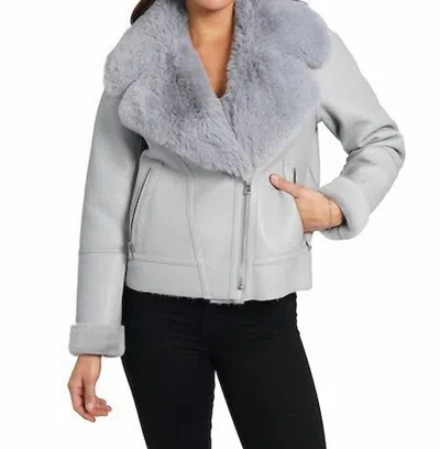 Shop Love Token Alana Faux Leather Jacket In Silver In Grey