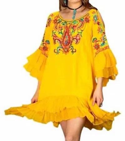 Shop Vintage Collection Anastasia Tunic Dress In Yellow In Multi