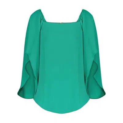 Shop Anna Cate Frances 3/4 Sleeve Top In Billard Green