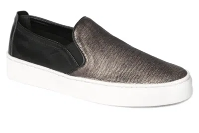 Shop The Flexx Women's Sneak Name Slip-on Sneakers In Black/oro Whinston In Grey