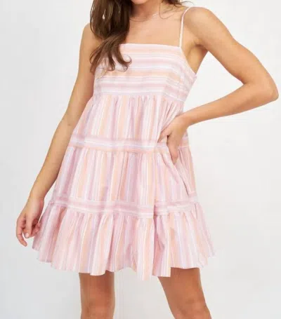 Shop Emory Park Raspberry Sorbet Tiered Babydoll Dress In Lavender/orange In Pink