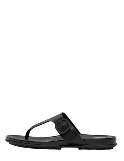 Shop Fitflop Gracie Toe-post Sandals In All Black