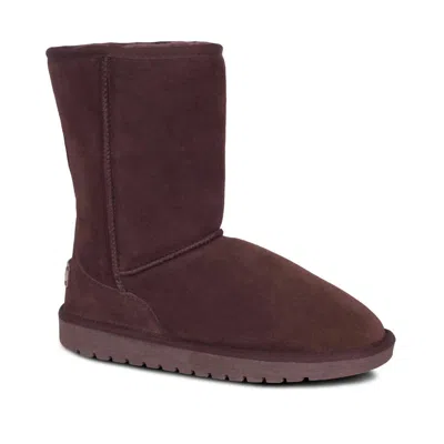 Shop Cloud Nine Ladies - 9" Sheepskin Boots In Chocolate In Red