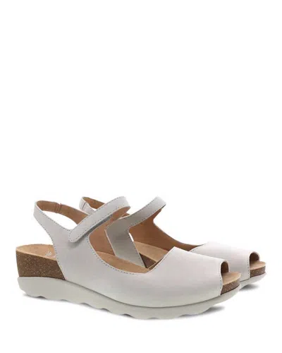 Shop Dansko Women's Marcy Peep Toe Walking Sandal In Ivory In White