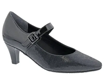 Shop Ros Hommerson Kiki Dress Heels - Medium Width In Black Lizard In Grey