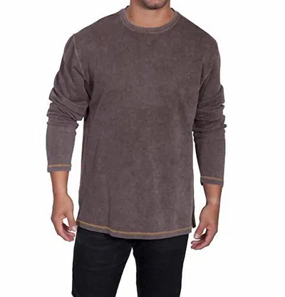 Shop Scully Men Josh Ribbed Knit Top In Bark In Grey