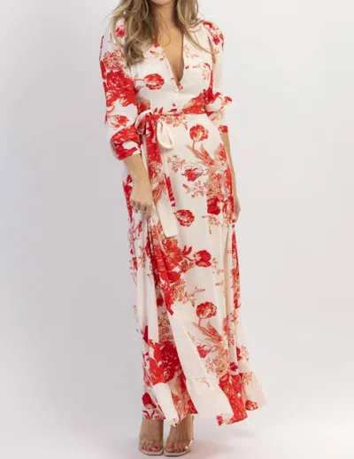 Shop Mulla Ritzy Floral Maxi Dress In Red In Multi