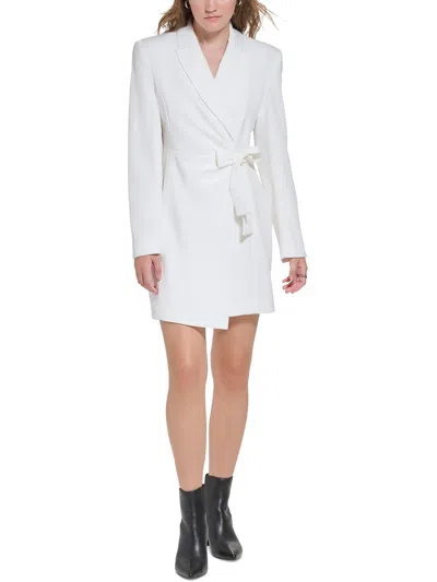 Shop Calvin Klein Womens Blazer Short Wrap Dress In White