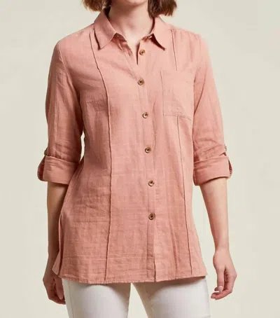 Shop Tribal Pin Tuck Tunic In Clay In Pink