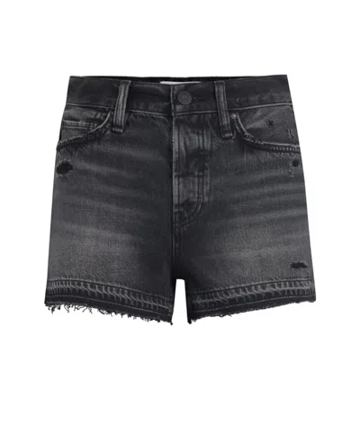 Shop Hudson Lori High-rise Jean Shorts In Washed Stone In Black