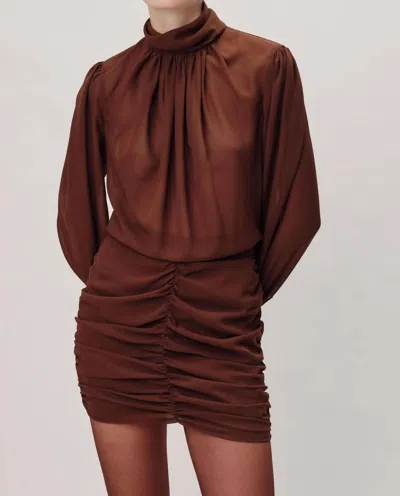 Shop Ronny Kobo Yebba Dress In Chocolate In Brown