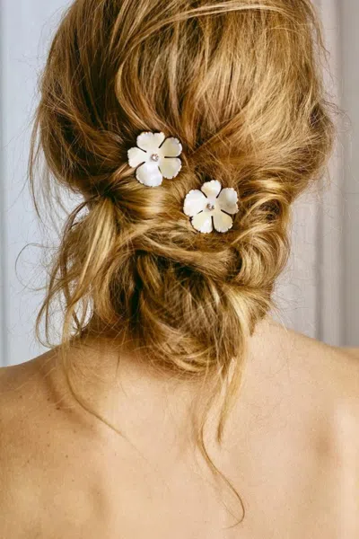 Shop Jennifer Behr Buttercup Bobby Pins In Snow In Pink