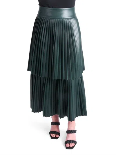 Shop Emily Mccarthy Chloe Skirt In Scarab In Green