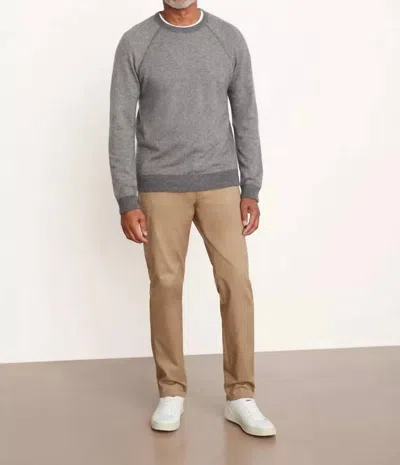 Shop Vince Birdseye Long Sleeve Sweatshirt In Heather Grey/pearl