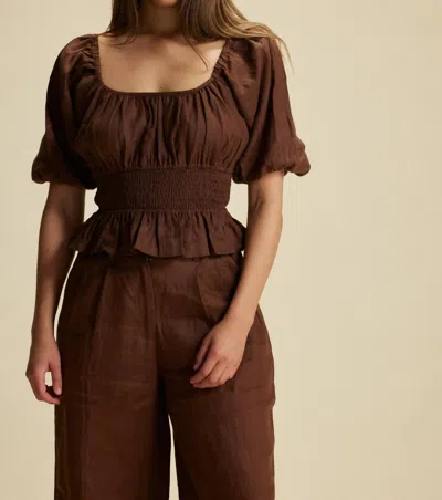 Shop Faithfull The Brand Kinsley Top In Chocolate In Brown