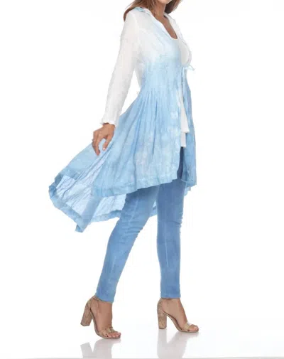 Shop One Essence Victoria Pleated Cotton Duster In Indigo Plant Dye In Blue