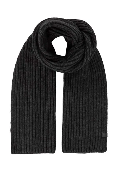 Shop Bickley + Mitchell Bi-color Cable Knit Scarf In Black Twist
