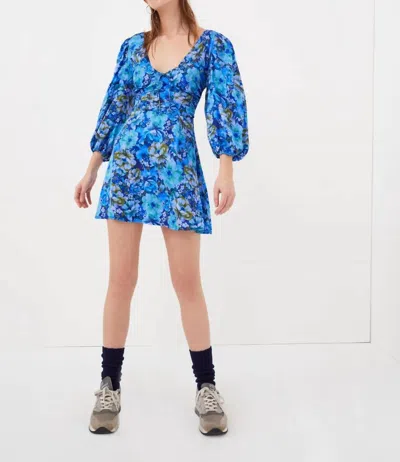 Shop For Love & Lemons Astor Mini Dress In Blue In Multi