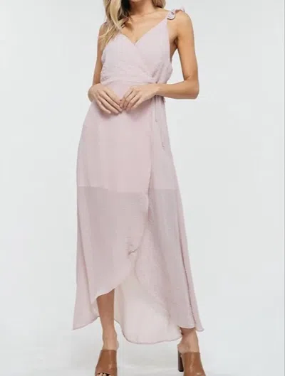 Crescent Samantha Surplice Maxi Dress In Mauve In Pink