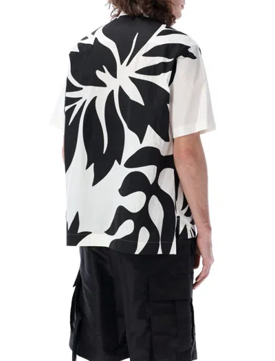 Shop Sacai Floral Patch Shirt In Off White Black