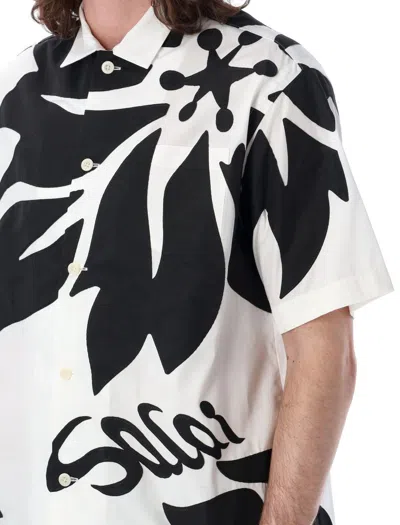 Shop Sacai Floral Patch Shirt In Off White Black