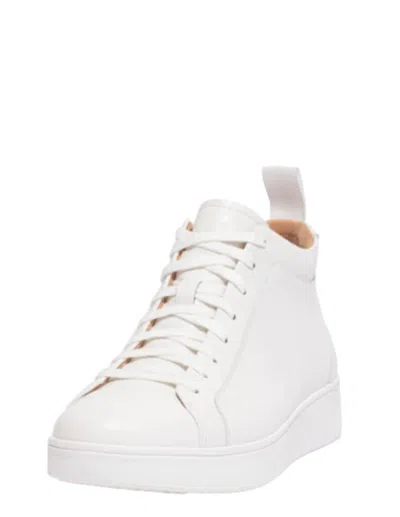 Shop Fitflop Women's Rally Leather High-top Sneakers In Urban White