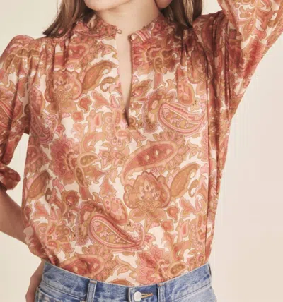 Trovata Bailey Blouse In Autumn Paisley In Pink