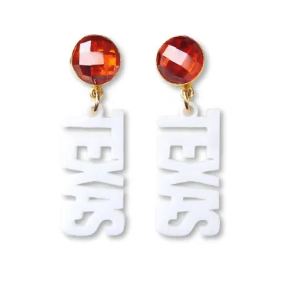 Shop Brianna Cannon Mini Texas Proud With Mandarin Garnet Gemstones In White Acrylic In Red