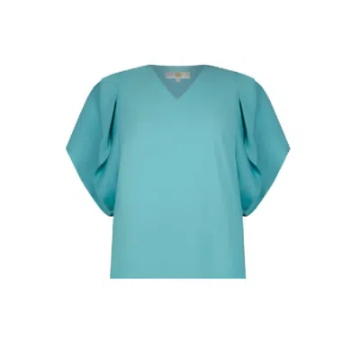 Shop Anna Cate Serena Short Sleeve Top In Aqua Sea In Blue