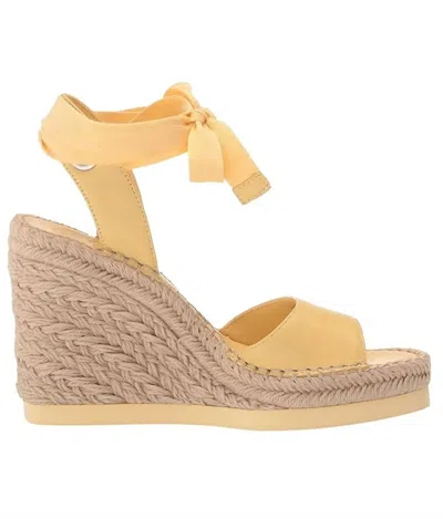 Shop Vince Camuto Bendsen Wedge Sandal In Panna Cotta In Yellow