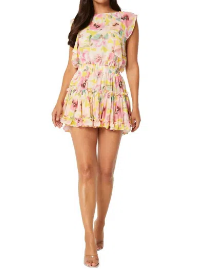 Shop Misa Ginia Dress In Hello Yellow Floral Mix