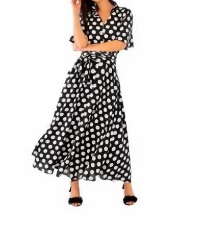 Gretchen Scott Panache Maxi Dress Polka Dot In Black/white In Black