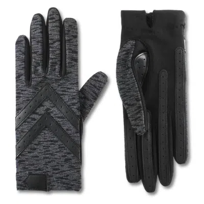 Isotoner Women's Chevron Shortie Gloves In Black Texture In Black