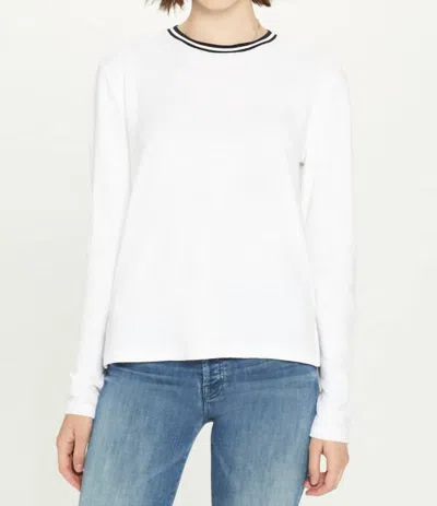 Goldie Long Sleeve Fine Terry Ringer Tee In White
