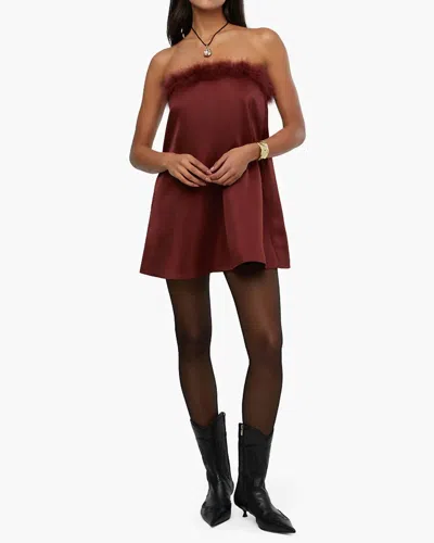 Shop Weworewhat Strapless Mini Dress In Maroon In Red
