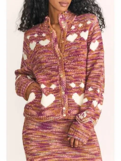 Shop Loveshackfancy Polina Sweater Bomber Jacket In Rosewood In Brown