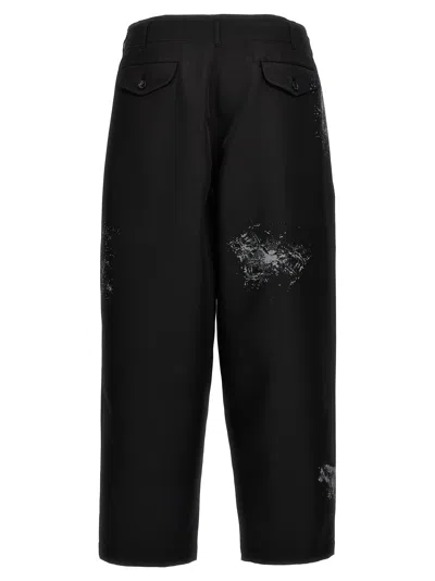 Shop Comme Des Garçons Shirt Printed Trousers Pants Black